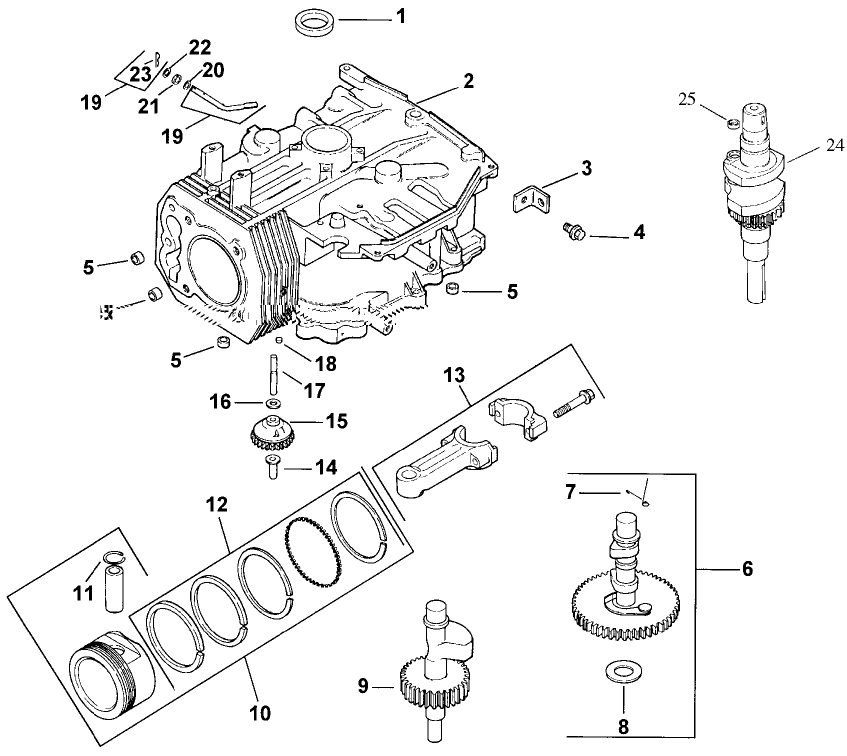 Crankcase-Engine Kohler Model No. C15s Spec 41561 Diagram and Parts List for 30187 795001 - 799999 Toro Lawn Tractor Accessories