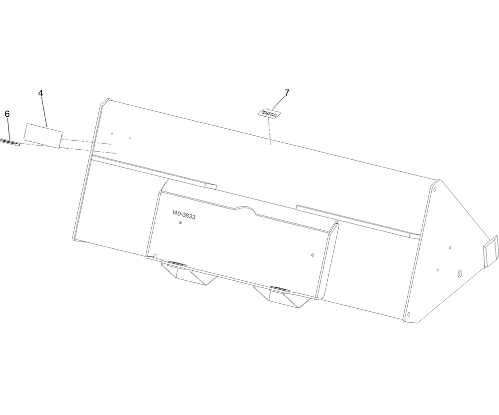 Standard Bucket Assembly Diagram and Parts List for 22345 400000000 - 999999999 Toro Lawn Tractor Accessories