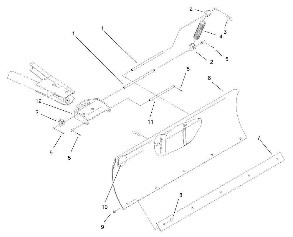 Blade Assembly Diagram and Parts List for 79355 8900001 - 8999999 Toro Lawn Tractor