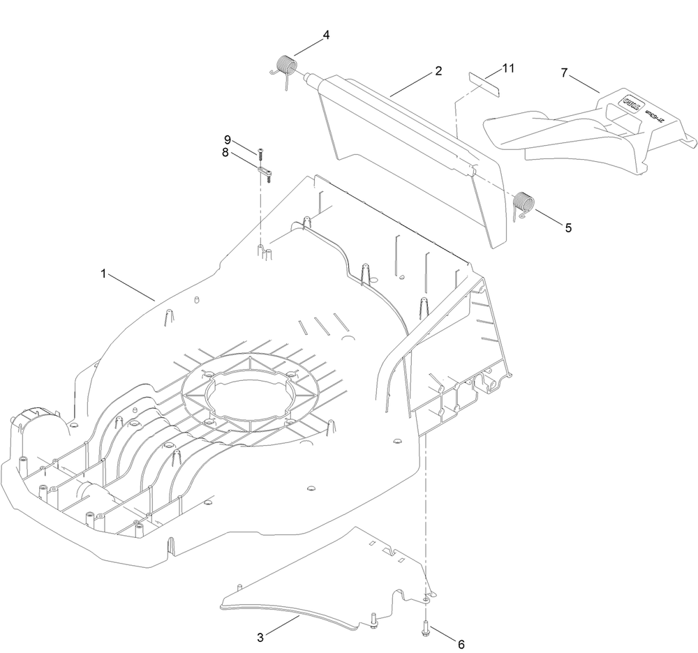 Deck Assembly Diagram and Parts List for 21621 400000000 - 999999999 Toro Lawn Mower