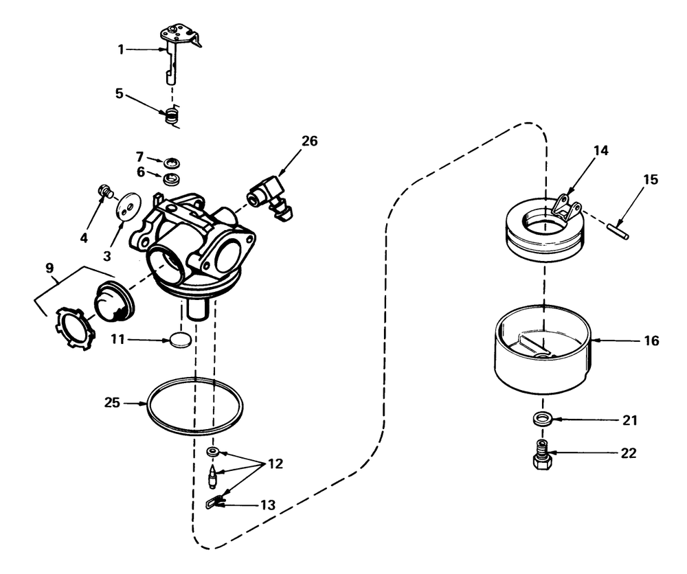 Carburetor No. 632050 Diagram and Parts List for 20720 1000001 - 1999999 Toro Lawn Mower