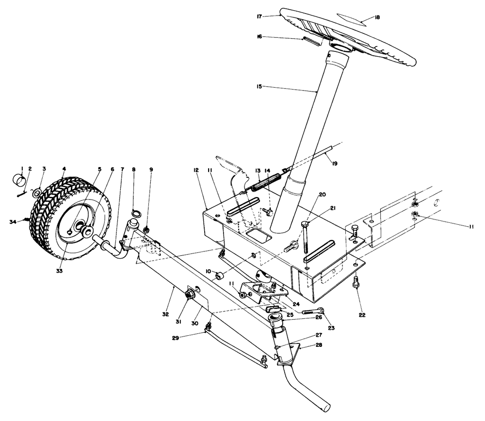 Front Axle Assembly Diagram and Parts List for 56006 6000001 - 6999999 Toro Lawn Tractor