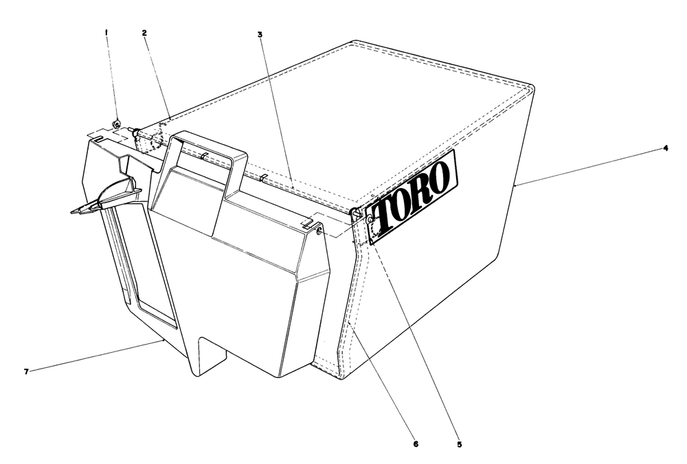 Grass Bag Assembly No. 11-0189 Diagram and Parts List for 20810 2000001 - 2999999 Toro Lawn Mower