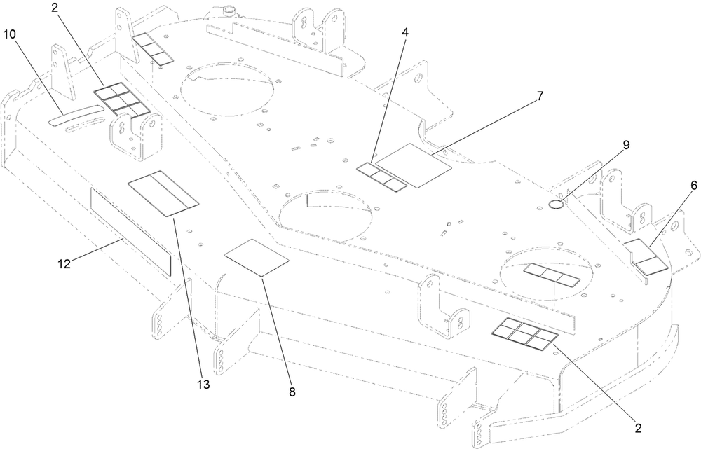 Deck Decal Assembly Diagram and Parts List for 74266 401900000-402612749 Toro Lawn Mower