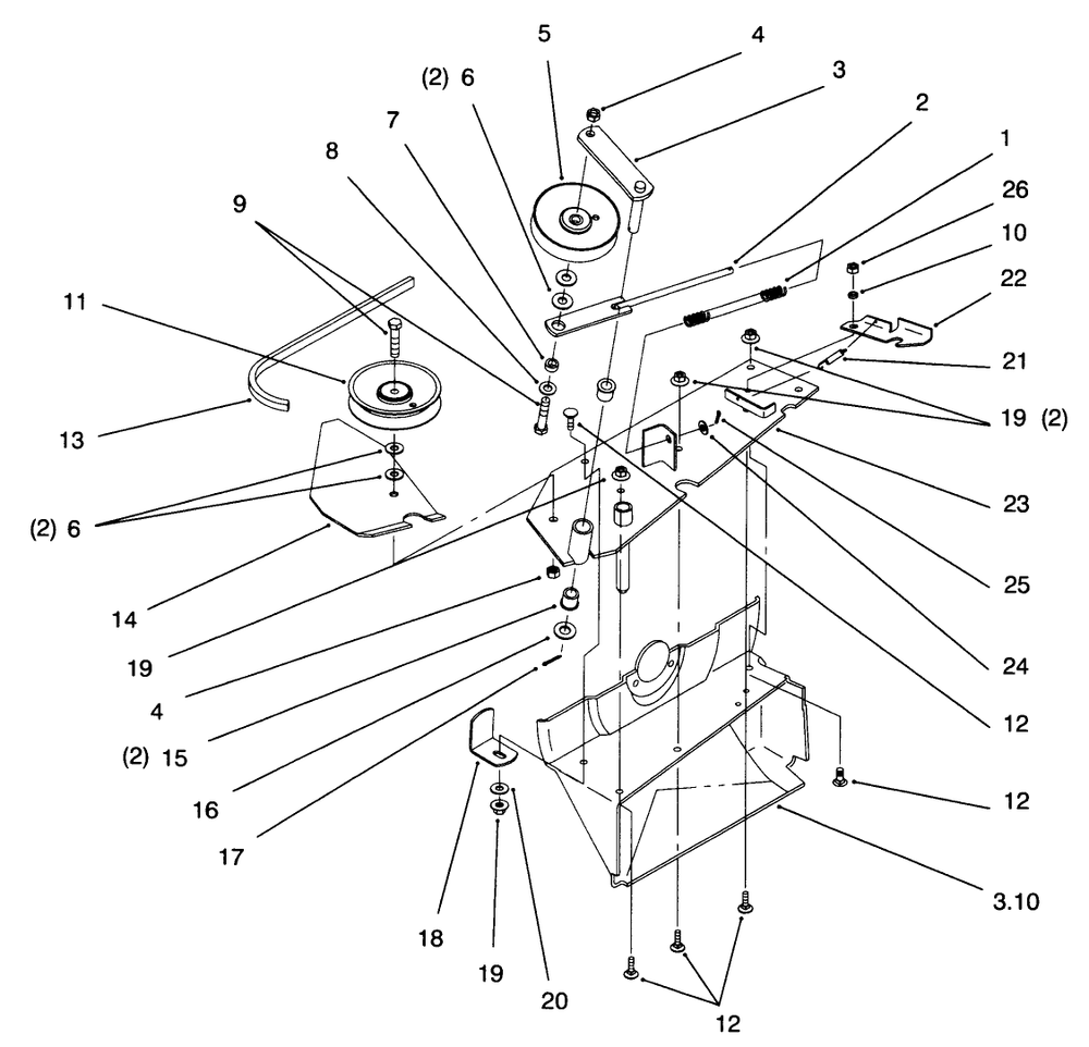 Idler Assembly Diagram and Parts List for 79104 8900001 - 8999999 Toro Lawn Tractor