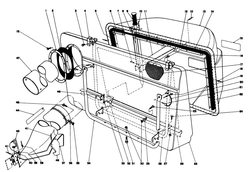 Easy-Empty Grass Catcher Model 59111 Diagram and Parts List for 57305 8000001 - 8999999 Toro Lawn Tractor