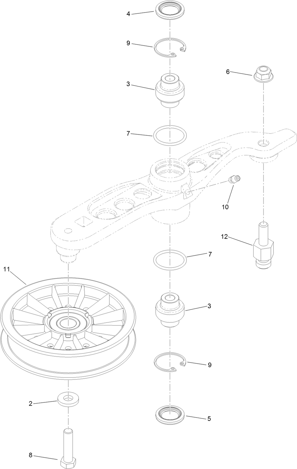 Pump Idler Assembly Diagram and Parts List for 74902TE (316000001-316999999)(2016) Toro Lawn Mower