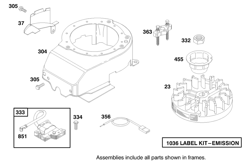 Engine Briggs & Stratton Model 12f802-1750-E1 Diagram and Parts List for 20776 9900001 - 9999999 Toro Lawn Mower