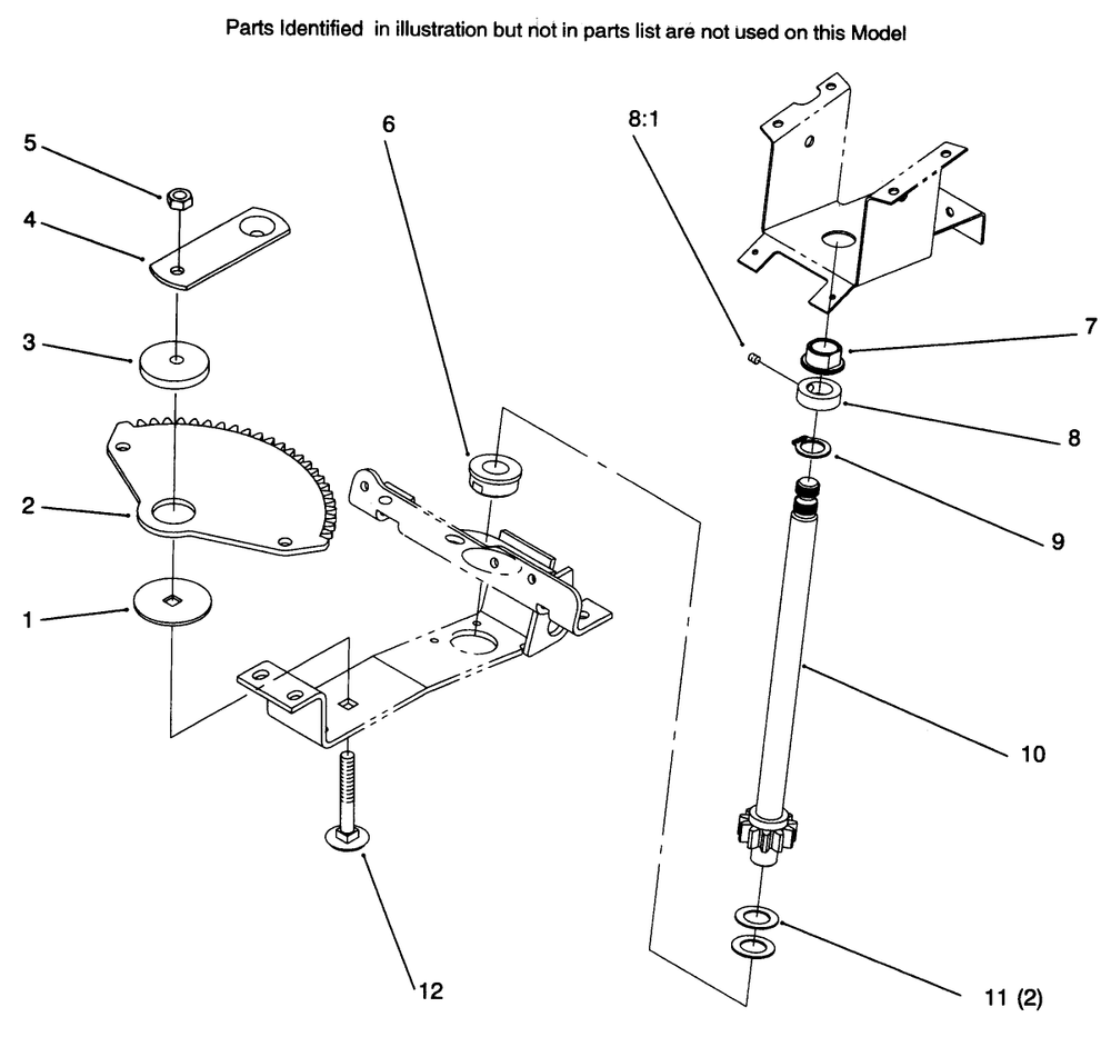 Lower Steering Diagram and Parts List for 72045 6900001 - 6999999 Toro Lawn Tractor