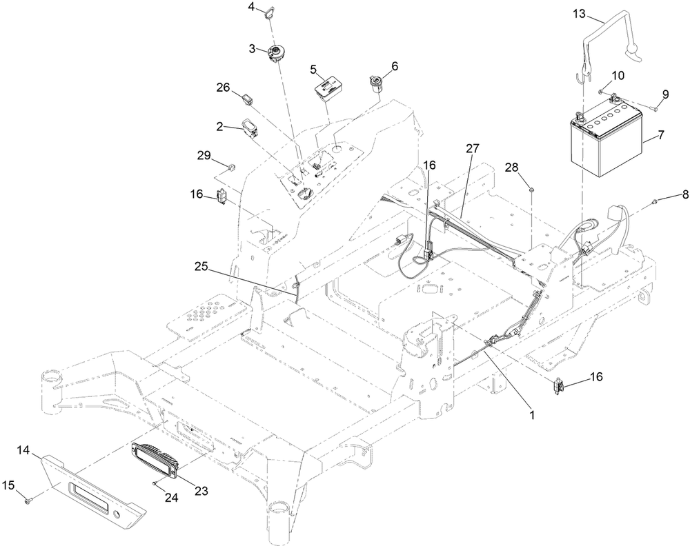 Electrical Assembly Diagram and Parts List for 77288 400000000 - 999999999 Toro Lawn Tractor
