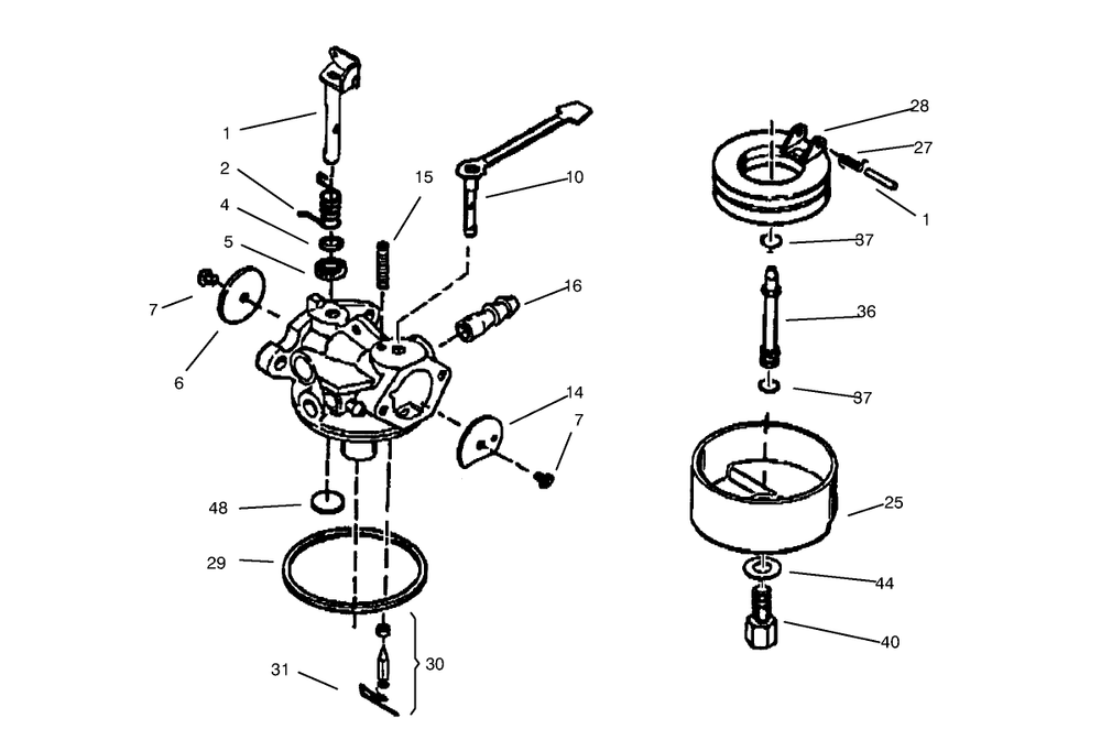 Carburetor No. 640086 Diagram and Parts List for 38170 8900001 - 8999999 Toro Snow Blower