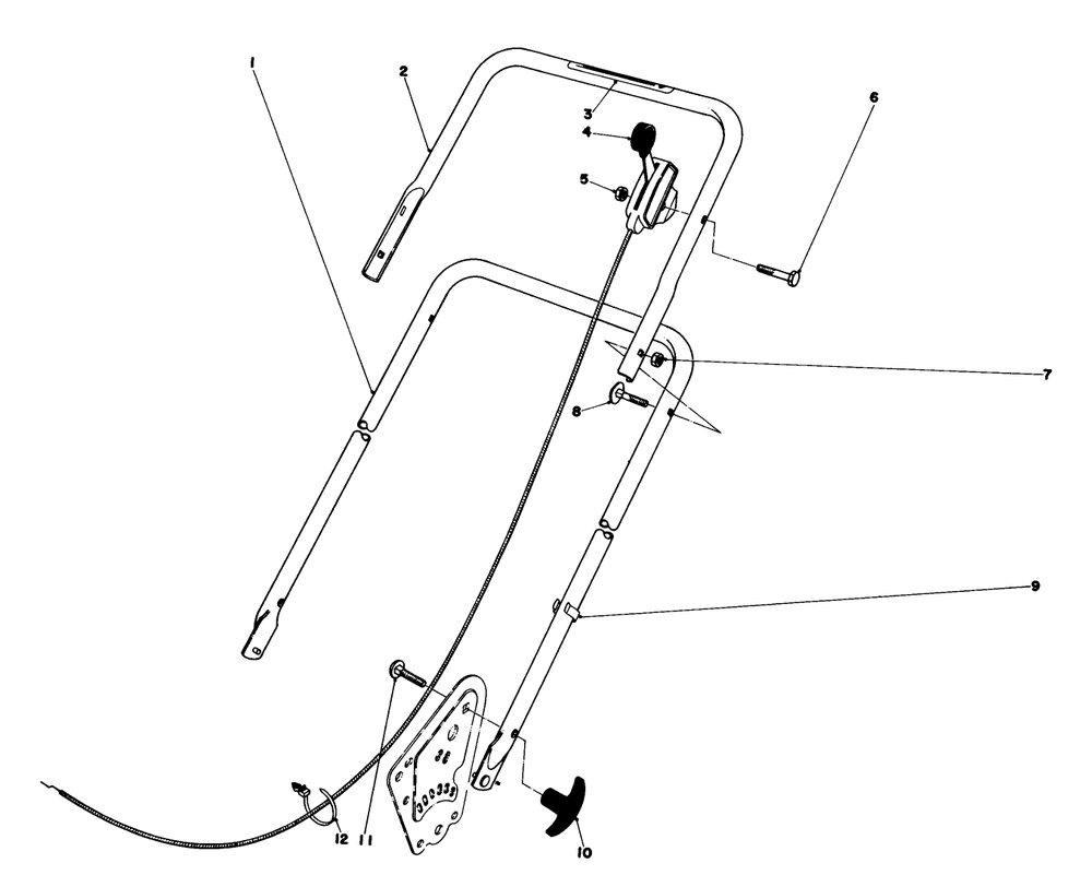 Handle Assembly (Model No. 16880) Diagram and Parts List for 16890 1000001 - 1999999 Toro Lawn Mower