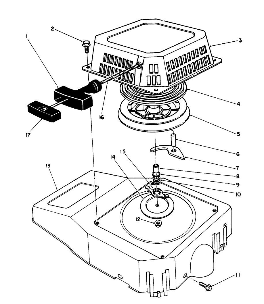 Recoil Assembly (Model No. Vmk9-2) Diagram and Parts List for 20622 0003102 - 0999999 Toro Lawn Mower