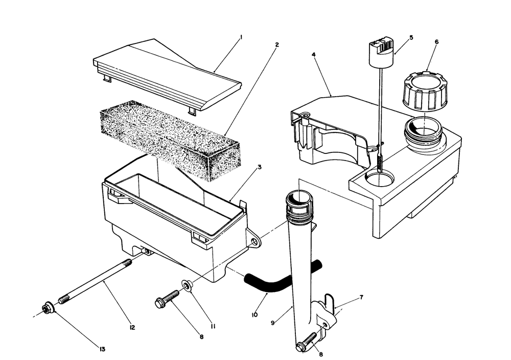 Air Cleaner & Fuel Tank Assembly (Engine No. Vmg6, Vmj8 & Vmk9) Diagram and Parts List for 26620BG 0009001 - 0999999 Toro Lawn Mower