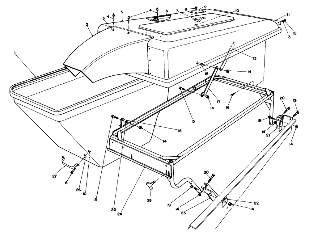 Grass Collection System Model No. 30576 (Optional) (Continued) Diagram and Parts List for 30754 0000001 - 0999999 Toro Lawn Tractor