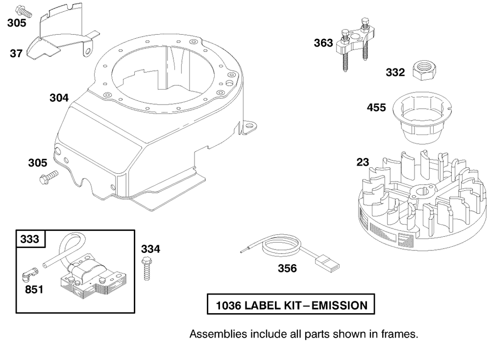 Engine Briggs & Stratton Model 127802-1761-E1 Diagram and Parts List for 21012 8900001 - 8999999 Toro Lawn Mower