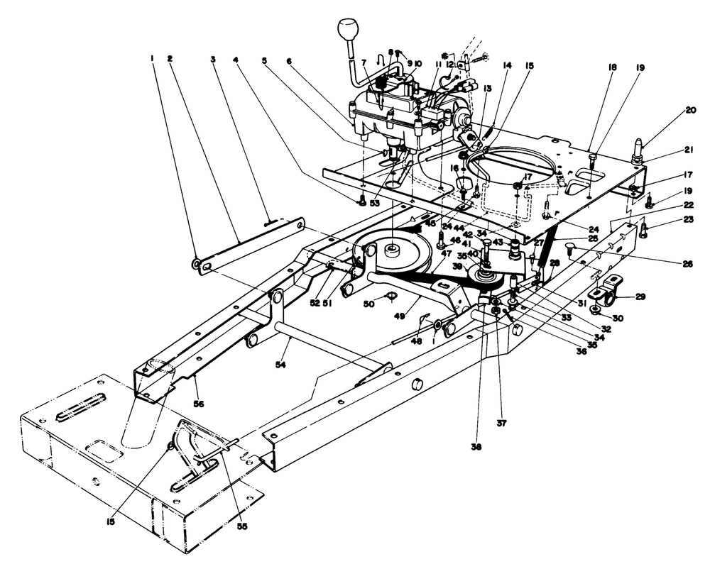 Frame Assembly Diagram and Parts List for 56006 9000001 - 9999999 Toro Lawn Tractor