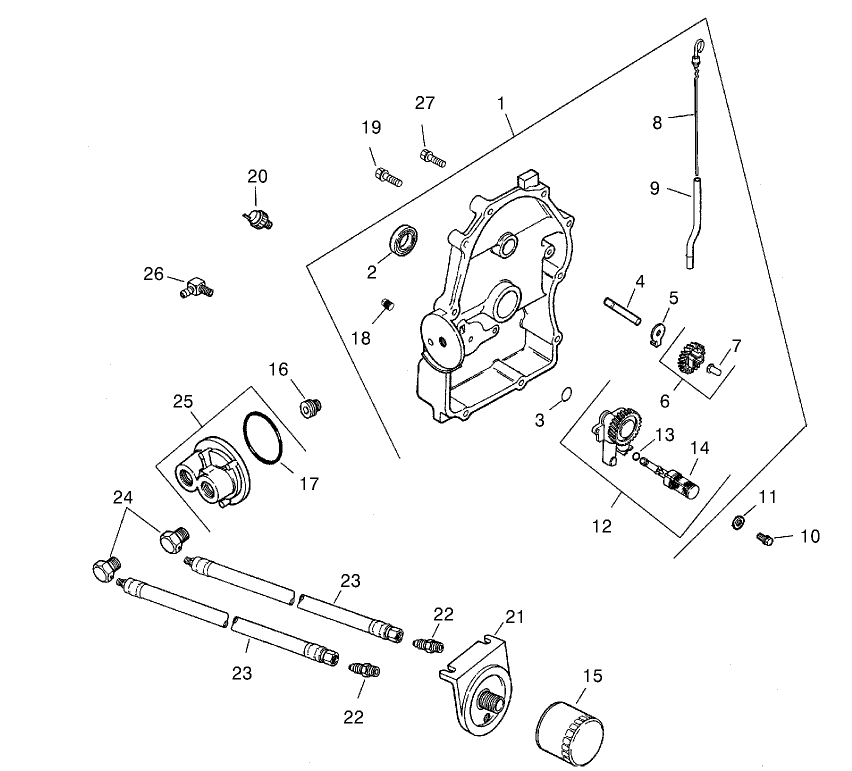 Oil Pan/Lubrication Diagram and Parts List for 74187 (200000501-200999999)(2000) Toro Lawn Mower