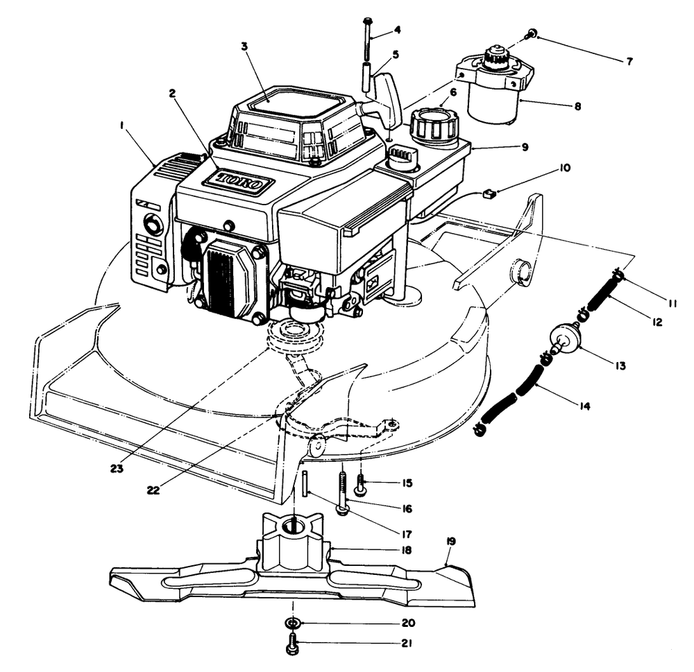 Engine Assembly Diagram and Parts List for 20629C 6000001 - 6999999 Toro Lawn Mower
