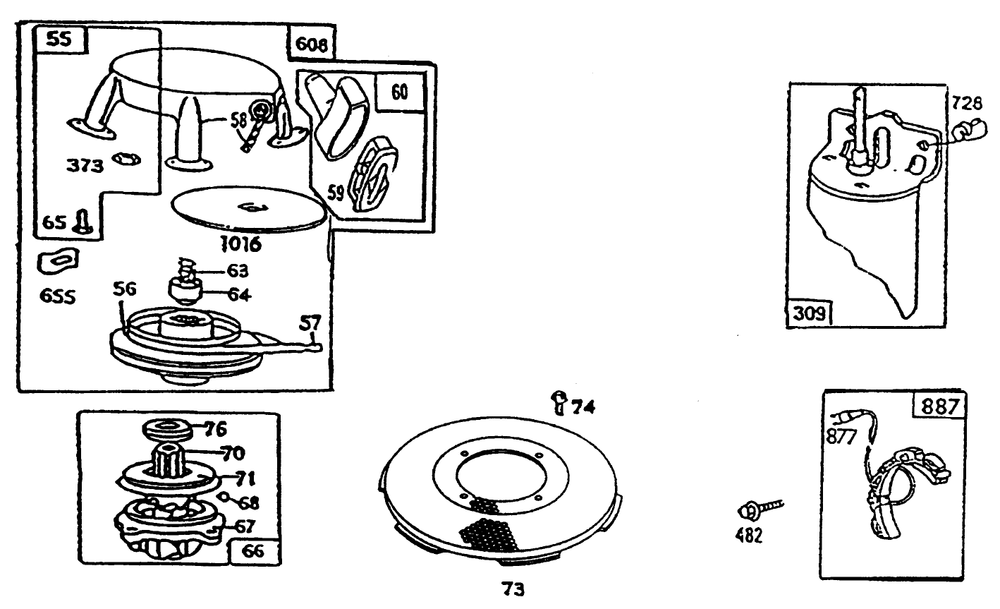 Rewind-Briggs & Stratton No. 286707-0119-01 Diagram and Parts List for 70080 6900001 - 6999999 Toro Lawn Tractor