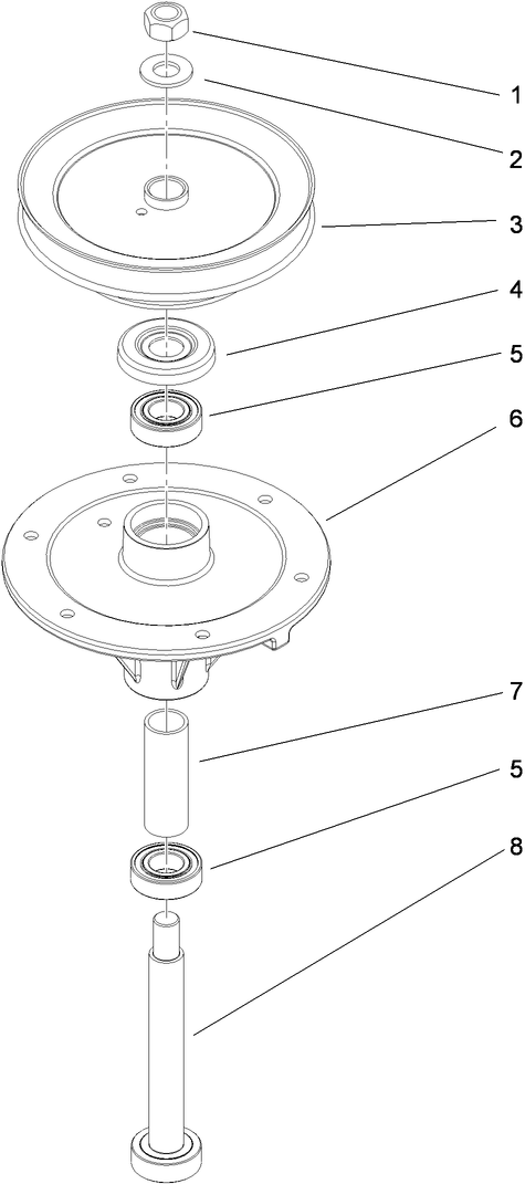 Spindle Assembly 1 Diagram and Parts List for 30071 404320000-999999999 Toro Lawn Mower