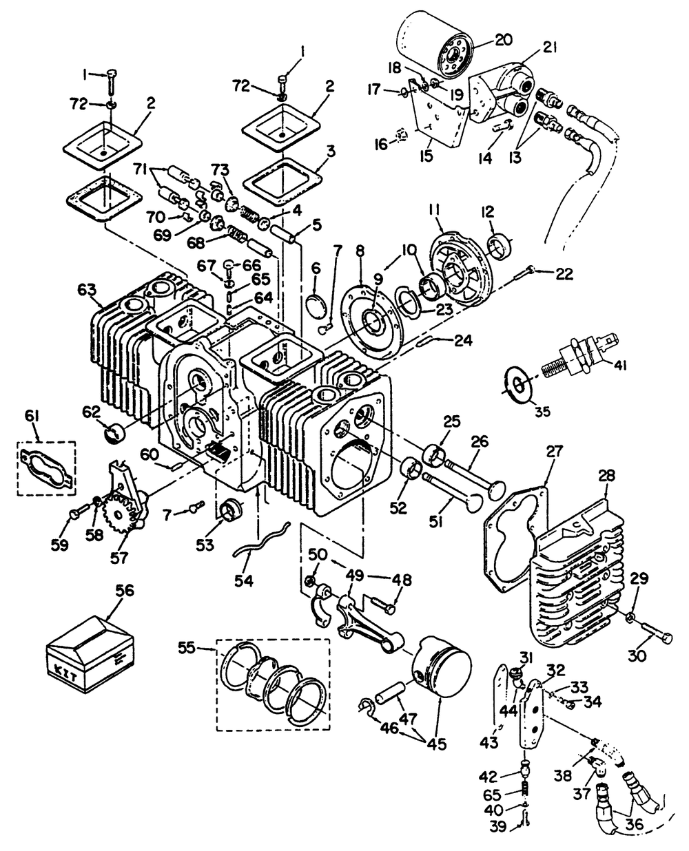 Cylinder Block Assy. Onan P220g Type I/10808d Diagram and Parts List for 30620 490001 - 499999 Toro Lawn Tractor