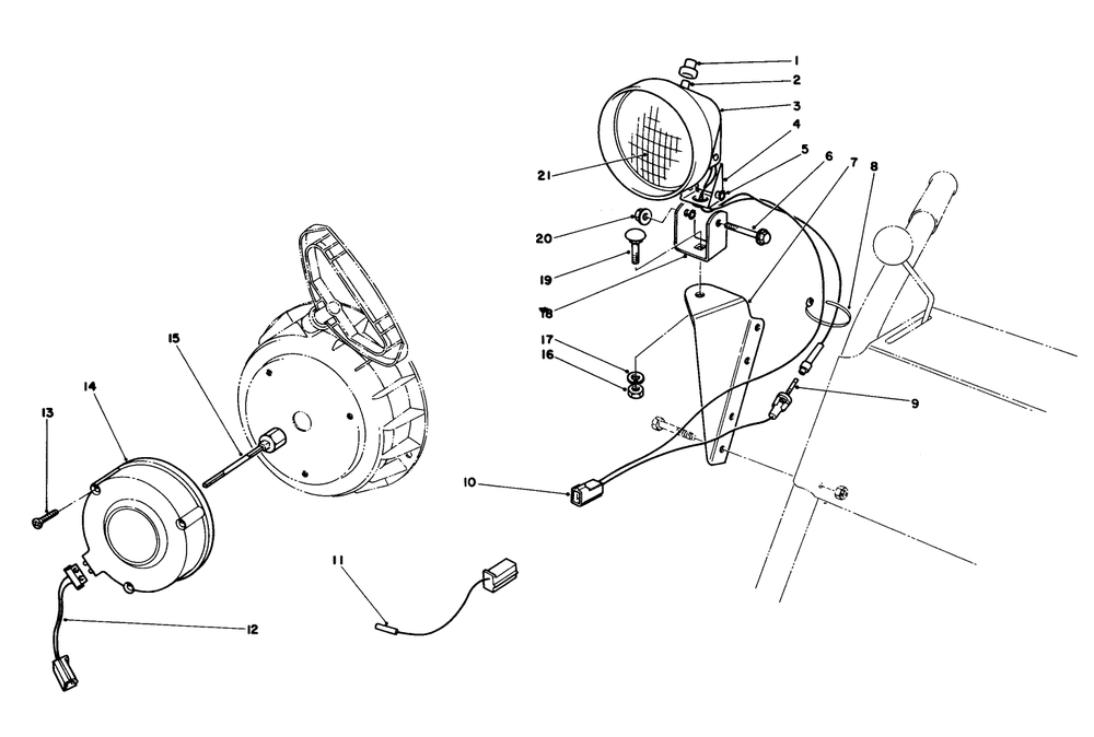 Light Kit No. 54-9820 (Optional) Diagram and Parts List for 38090 6000001 - 6999999 Toro Snow Blower