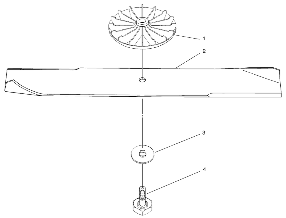 Blade Assembly Diagram and Parts List for 21050B 6900001 - 6999999 Toro Lawn Mower