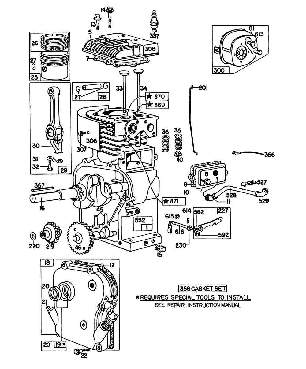 Briggs And Stratton Engine Model No. 130292-0728-02 Diagram and Parts List for 58226 1000001 - 1999999 Toro Tiller