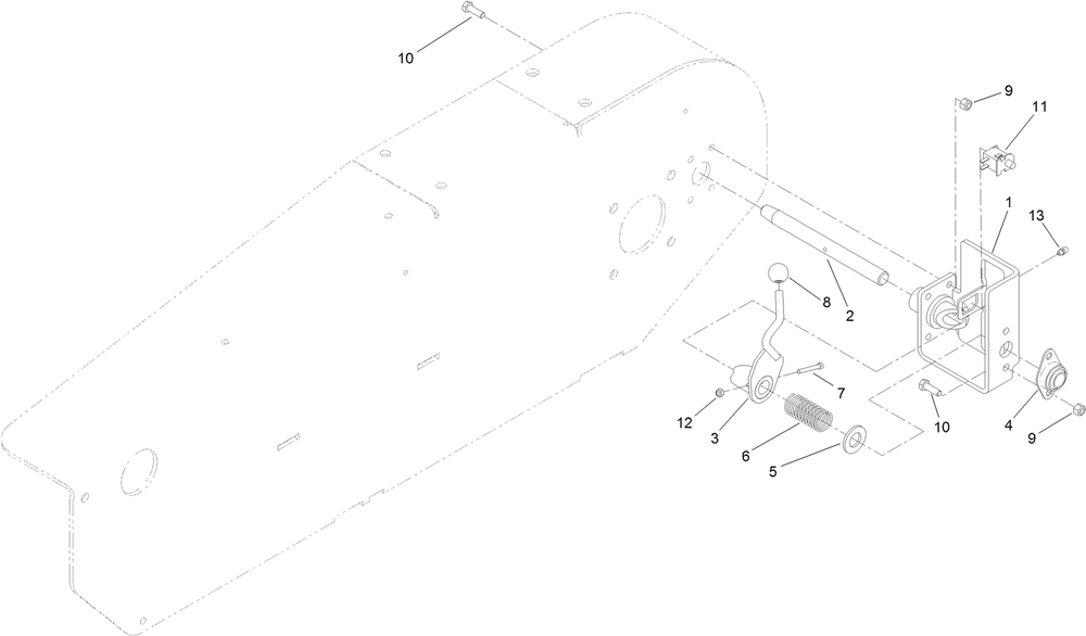 Parking Brake Assembly Diagram and Parts List for 23214 404320000 - 405799999 Toro Stump Grinder