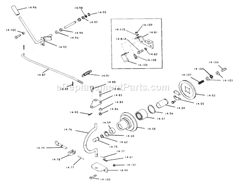 Manual P.t.o. Diagram and Parts List for 61-12KS03 1976 Toro Lawn Tractor