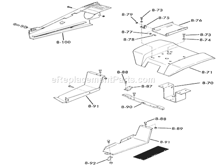 Page U Diagram and Parts List for 61-12KS03 1976 Toro Lawn Tractor