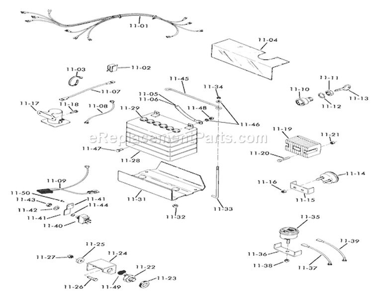 Electrical System Diagram and Parts List for 61-12KS03 1976 Toro Lawn Tractor
