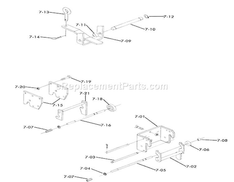 Hitch Assemblies Diagram and Parts List for 61-12KS03 1976 Toro Lawn Tractor