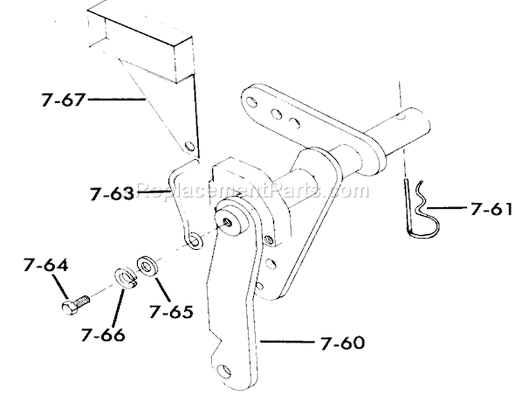 Hydraulic Lift Linkage-C-160 Only Diagram and Parts List for 61-12KS03 1976 Toro Lawn Tractor