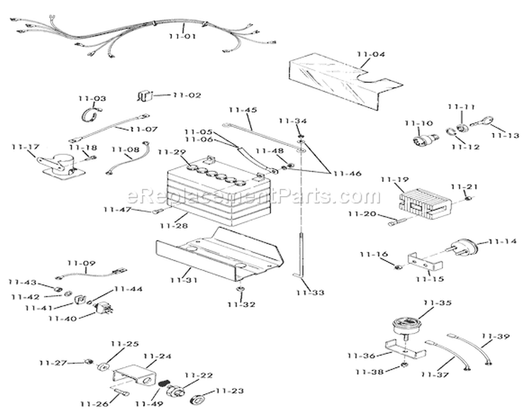 Electrical System Diagram and Parts List for 61-12KS02 1976 Toro Lawn Tractor