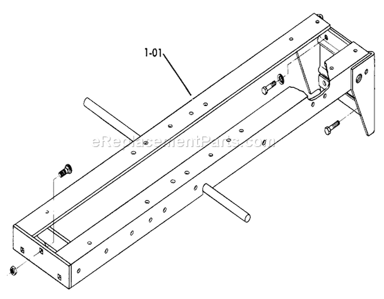 Frame Assembly Diagram and Parts List for 61-16K801 1976 Toro Lawn Tractor