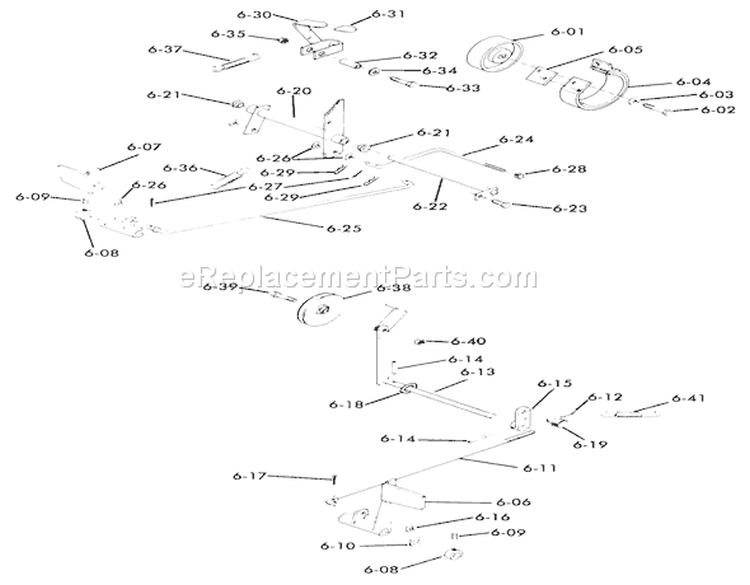 Brake / Clutch Linkage Diagram and Parts List for 61-12K803 1976 Toro Lawn Tractor