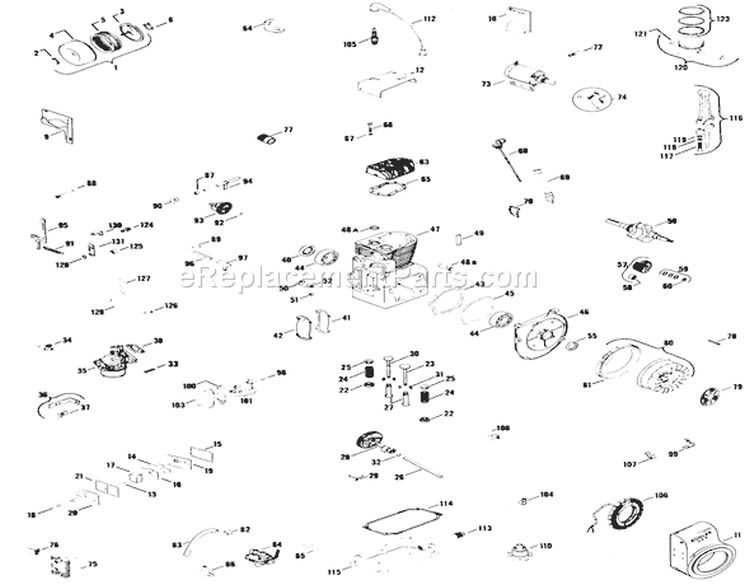 Kohler 12 H.p. Engine K301s, Spec 47421d Diagram and Parts List for 61-12K803 1976 Toro Lawn Tractor