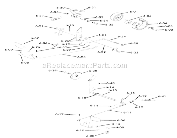 Brake / Clutch Linkage Diagram and Parts List for 61-12K802 1976 Toro Lawn Tractor