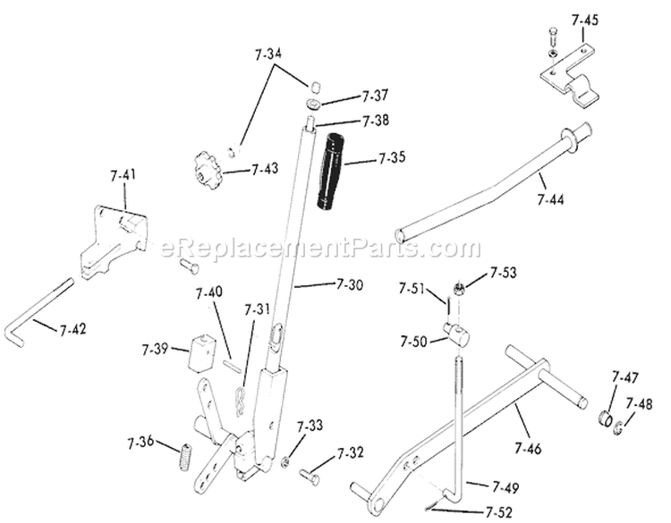 Lift Linkage Diagram and Parts List for 61-12K802 1976 Toro Lawn Tractor