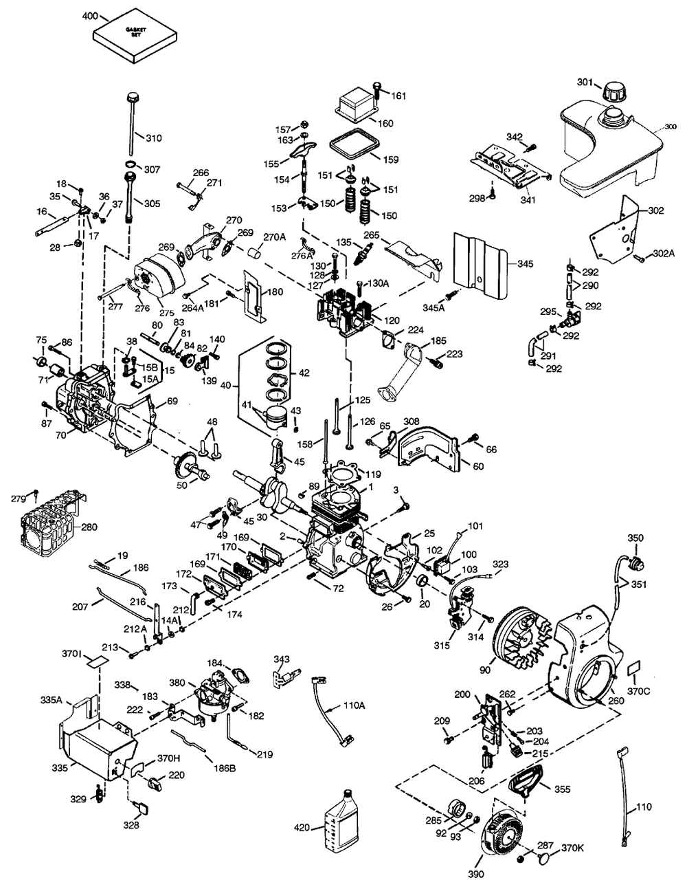 Tecumseh Engine Model Ohsk110-221605a (Cont.) Diagram and Parts List for 38558 99000001 - 99999999 Toro Snow Blower