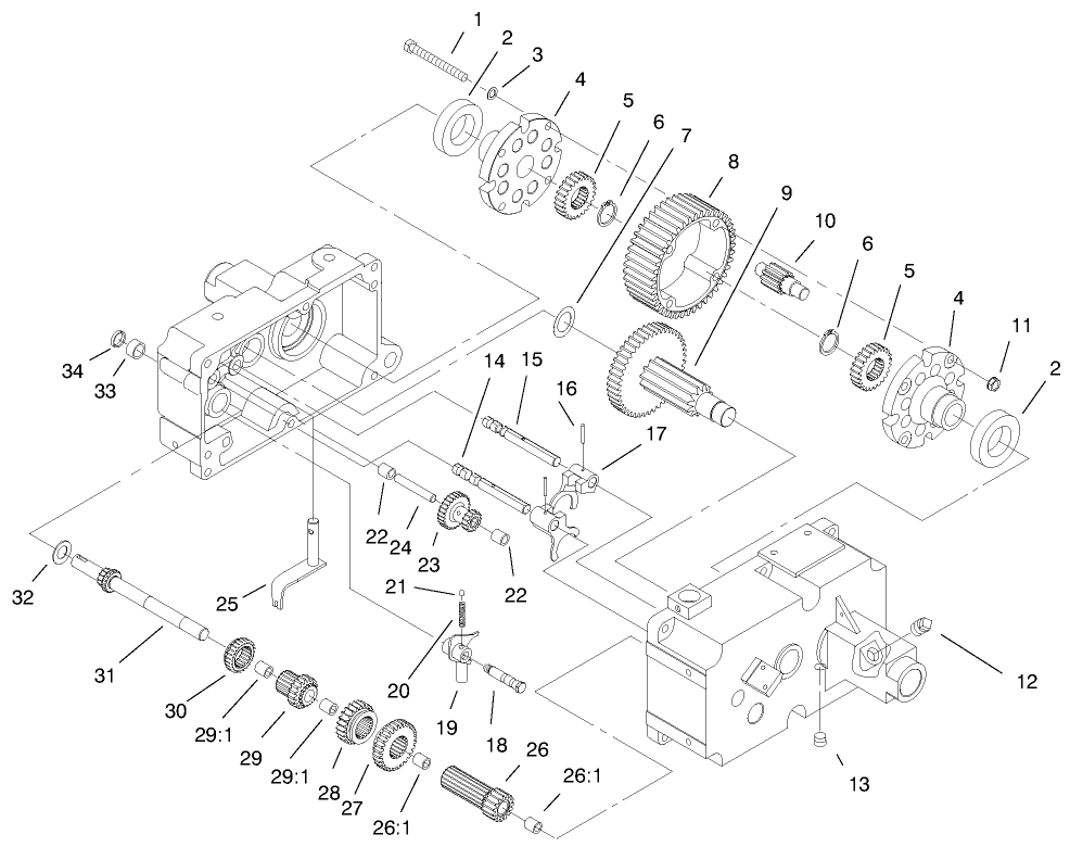 Transmission 8-Speed 4 Pinion (Cont.)(Model 73429 Only) Diagram and Parts List for 73429 9900001 - 9999999 Toro Lawn Tractor