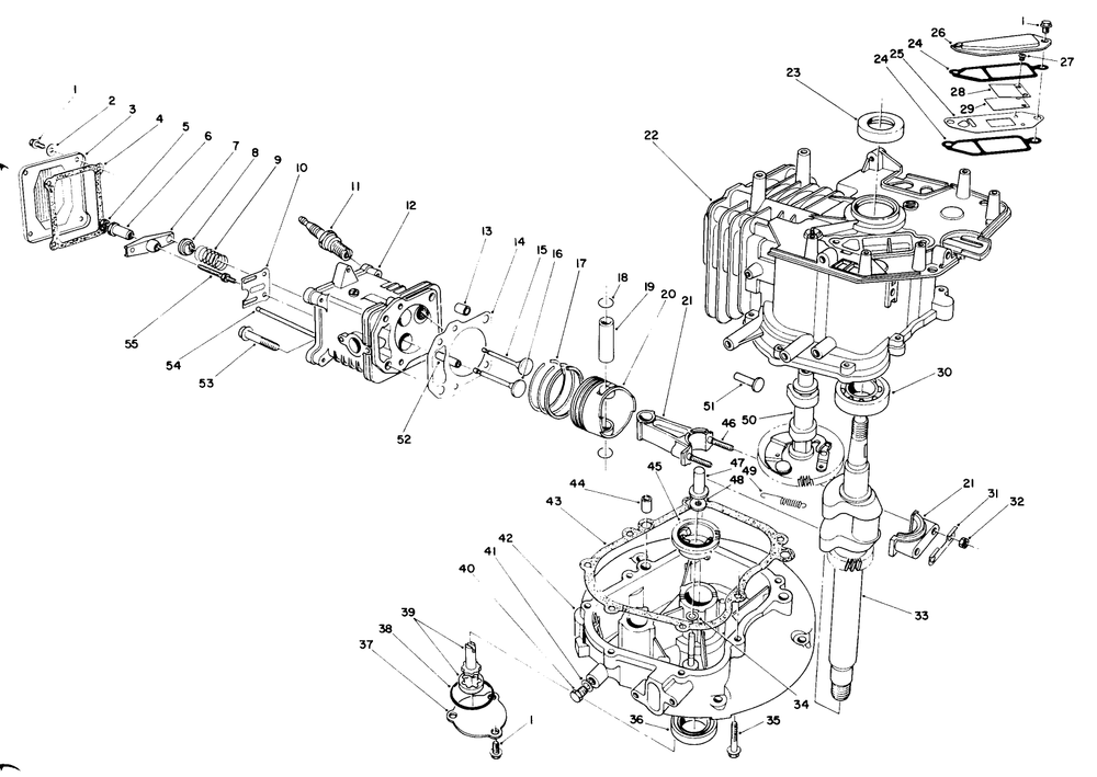 Engine Assembly (Continued)(Model No. Vml0-2) Diagram and Parts List for 20219 1000001 - 1999999 Toro Lawn Mower