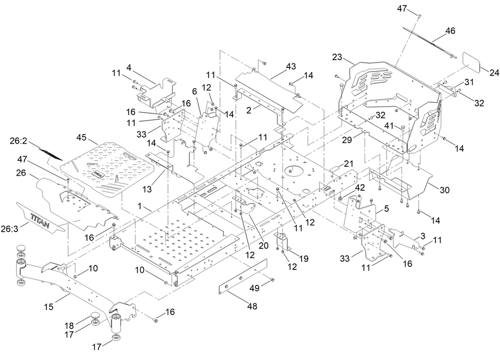 Frame Assembly Diagram and Parts List for 75304 409300000 - 411459999 Toro Lawn Tractor