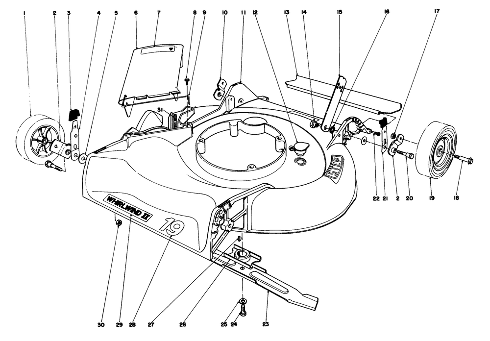 Housing Assembly Model 16067 & 16155 Diagram and Parts List for 16155 7000001 - 7999999 Toro Lawn Mower