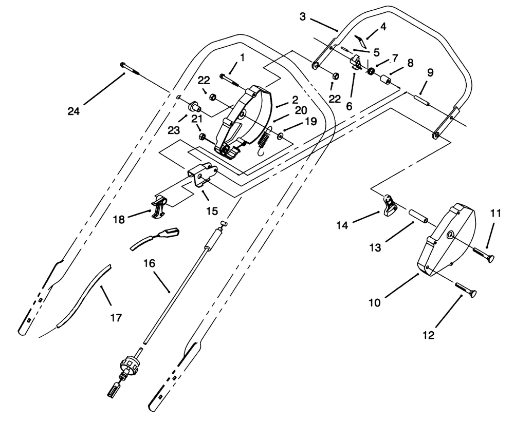 Traction Control Assembly Diagram and Parts List for 20439 49000001 - 49999999 Toro Lawn Mower