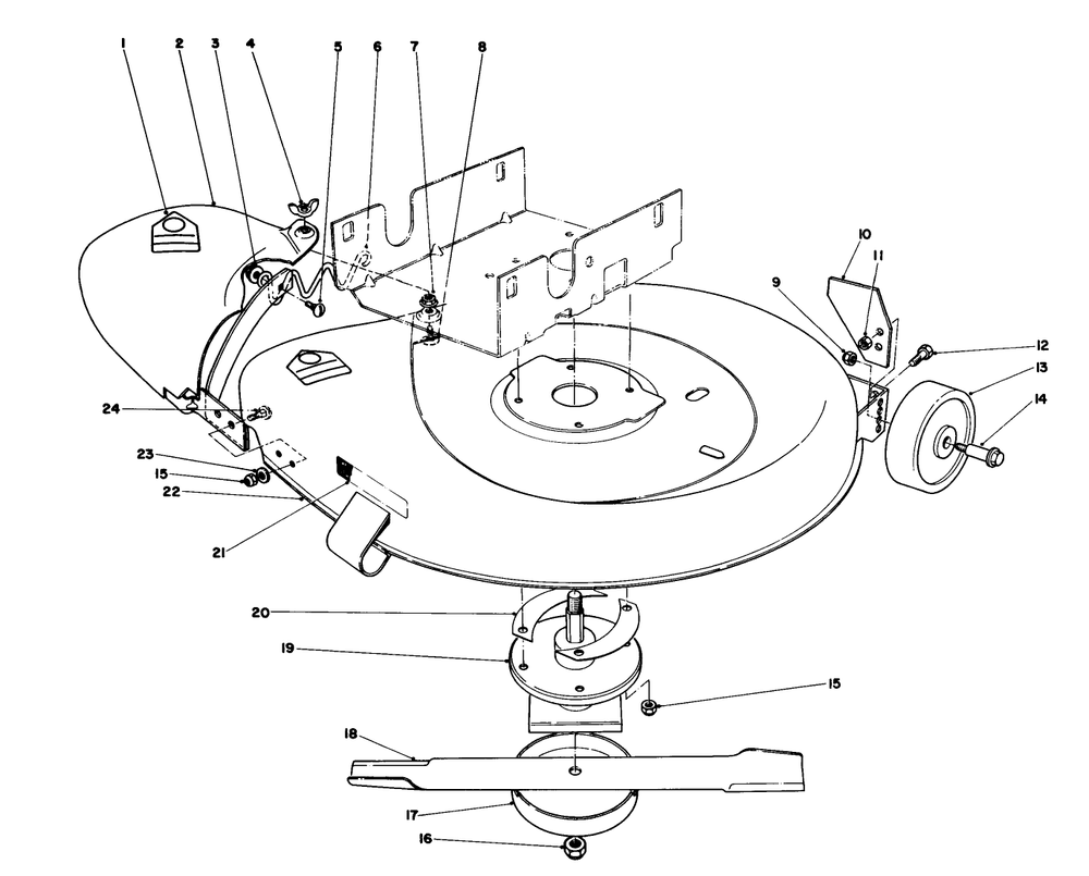 Mower Housing Assembly Diagram and Parts List for 56125 6000001 - 6999999 Toro Lawn Tractor