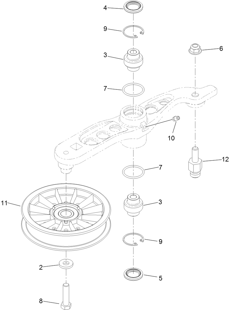 Pump Idler Assembly Diagram and Parts List for 74923TE (313000001-313999999)(2013) Toro Lawn Mower