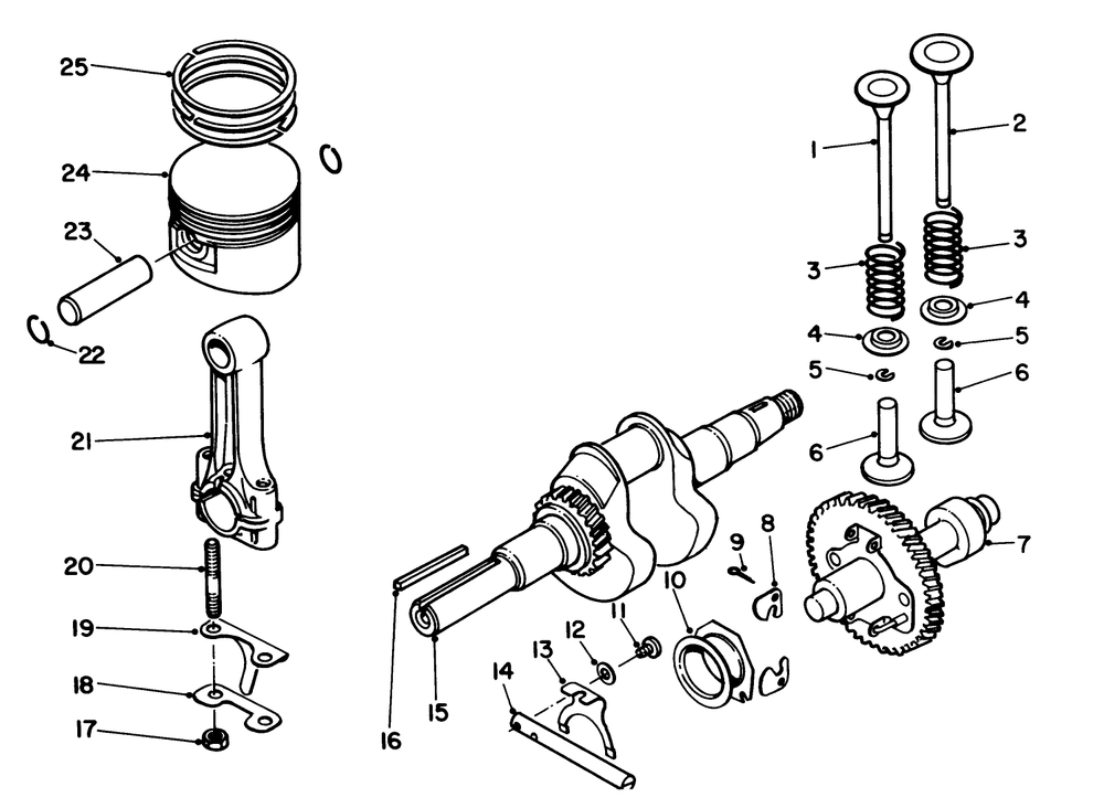 Crankshaft Assembly Diagram and Parts List for 58435 5000001 - 5999999 Toro Edger